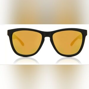 Zest Vodka RARE Stylish Black Sunglasses Polarized Gold Lenses UNISEX NEW